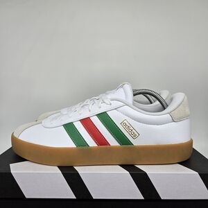 New adidas VL Court 3.0 Cloud White Green Red Men's Shoes Size 11.5